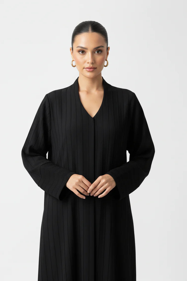 C 1954 Black Bow Lace Abaya