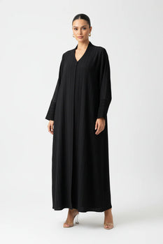 C 1954 Black Bow Lace Abaya