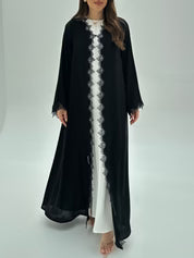 C 1954 Black Bow Lace Abaya